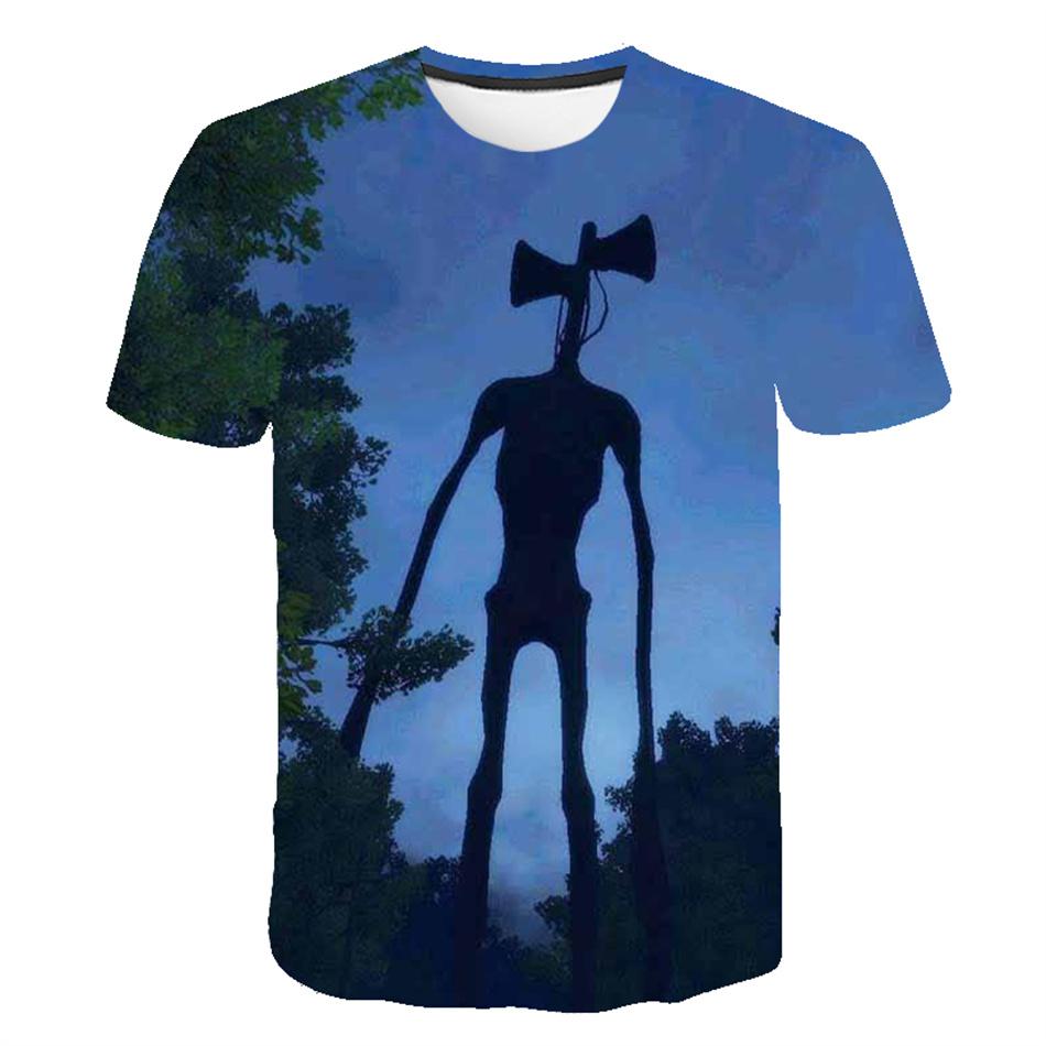 Camisetas de Verão Siren Head com Estampa 3D Streetwear Moda Masculina Casual Oversized Gola Redonda Manga Curta Camisetas Tops Roupas