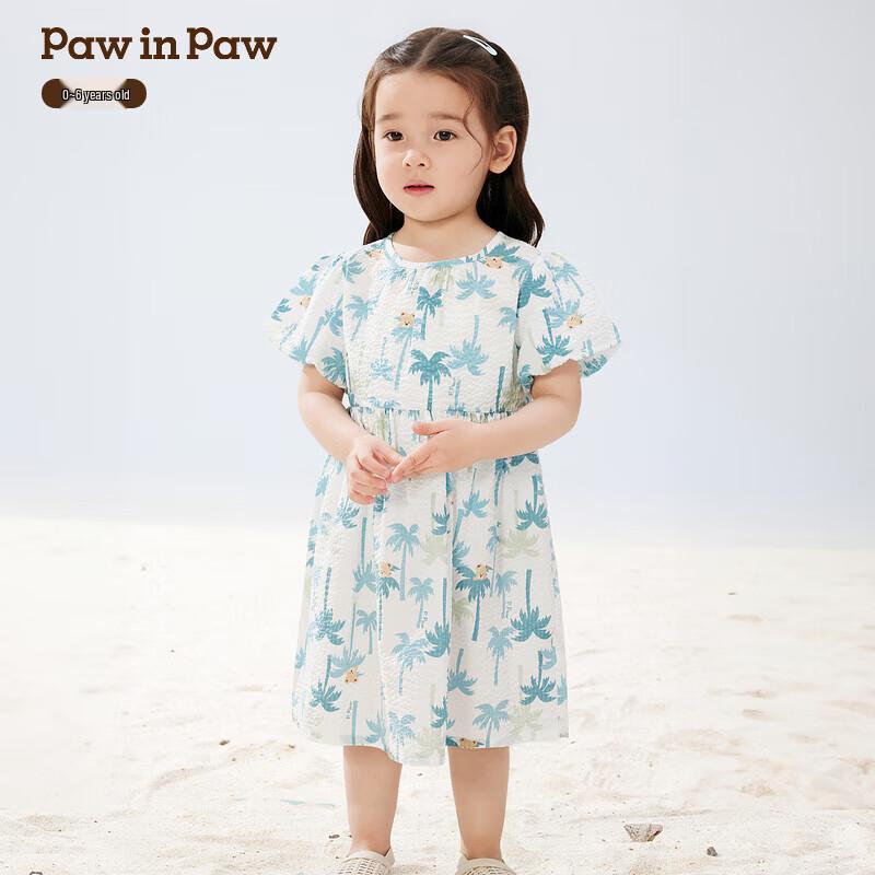 PawinPaw Cartoon Bear Puff Sleeve Baby Dress 120