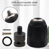 0.8-10mm Precise Keyless Drill Chuck Converter 3/8"- 24UNF Thread Quick Change Adapter Shank 1/4" Hex