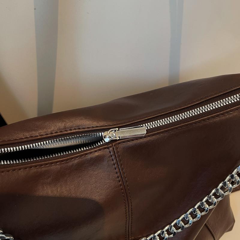 Fashionable Chain Decor Tote Bag Leather Crossbody Bag Multi-functional Backpack Suitable Travel for Daily Shopping Weekend Travel and Other Scenes