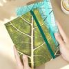 Soft Cover A5 Leaf Vein Notebook Elastic Band Pocket Diary Cloth Notebook  Business Use