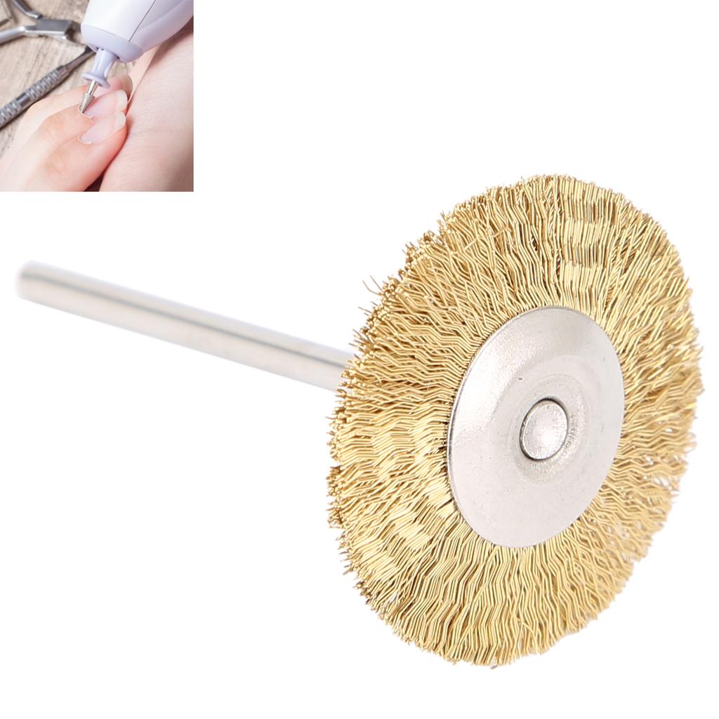 T shaped Nail Drill Bit Cleaning Brush Brass Wire Grinding Head Cleaner Brush Manicure Tool