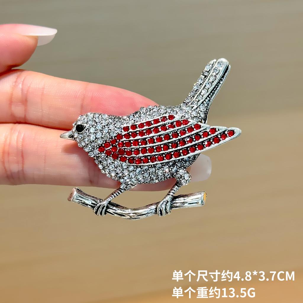 Fashion Bird Branch Brooch Diamond Animal Alloy Jewelry Coat Exquisite Pin Personalized Jewelry