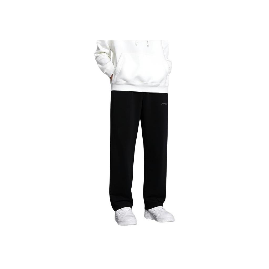 Li Ning Solid Color Breathable Comfortable Versatile Knit Sports Pants Men bottoms AKLU822-1
