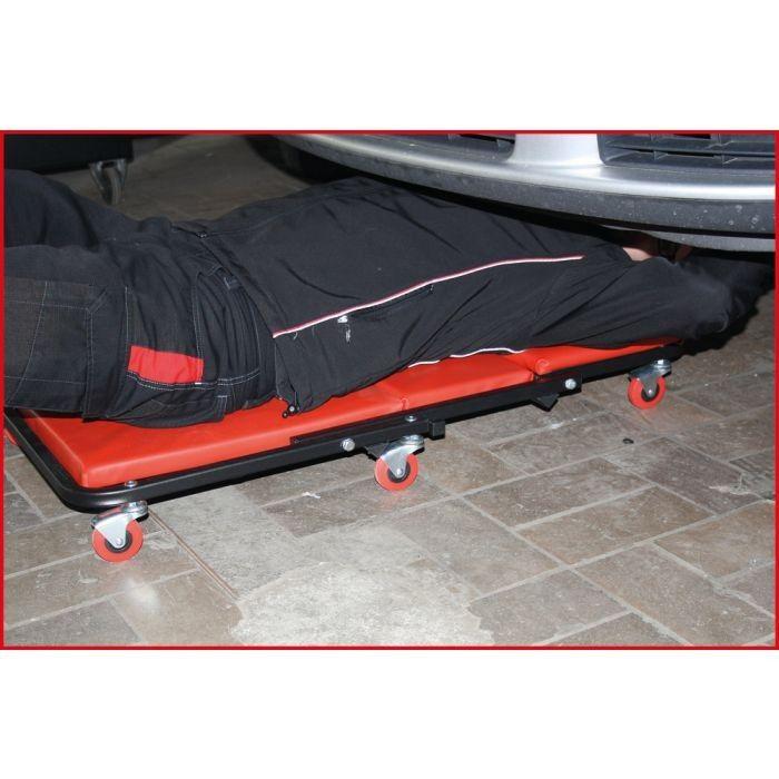 Fauteuil inclinable - KS TOOLS - 1040x490 mm - Revêtement lavable - 6 roues directionnelles - Charge 90 kg