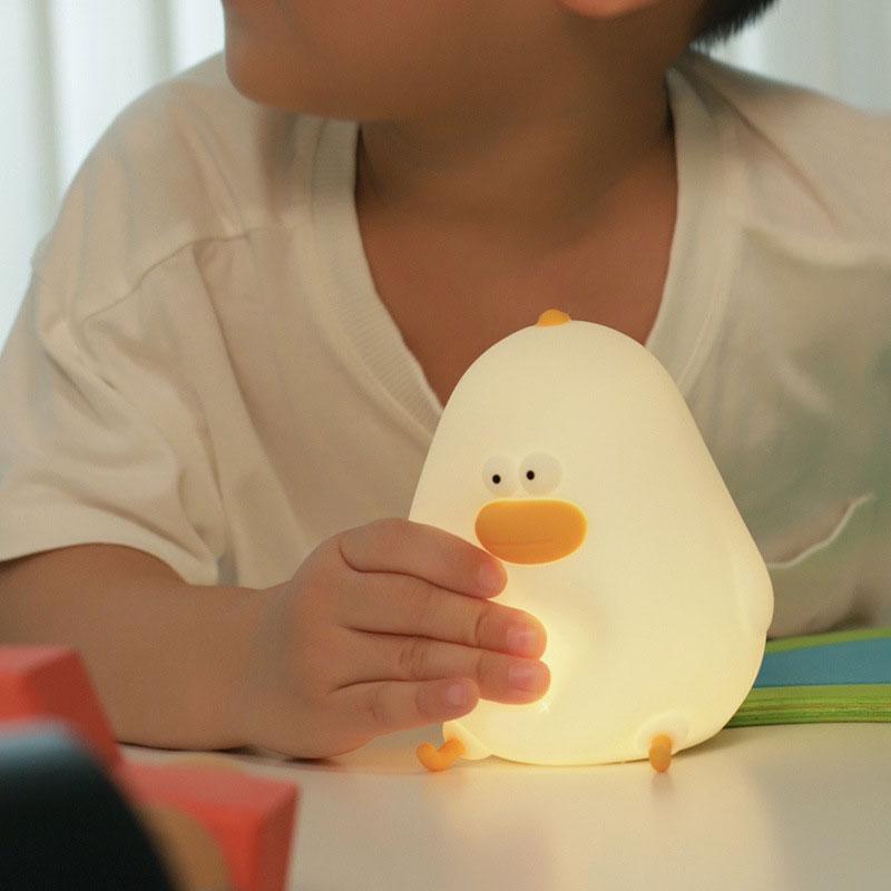 Duck Silicone Night Light Led USB Rechargeable Night Lamp Touch Sensor Bedroom Bedside Lamp Kids Baby Children Gift Sleep Lights