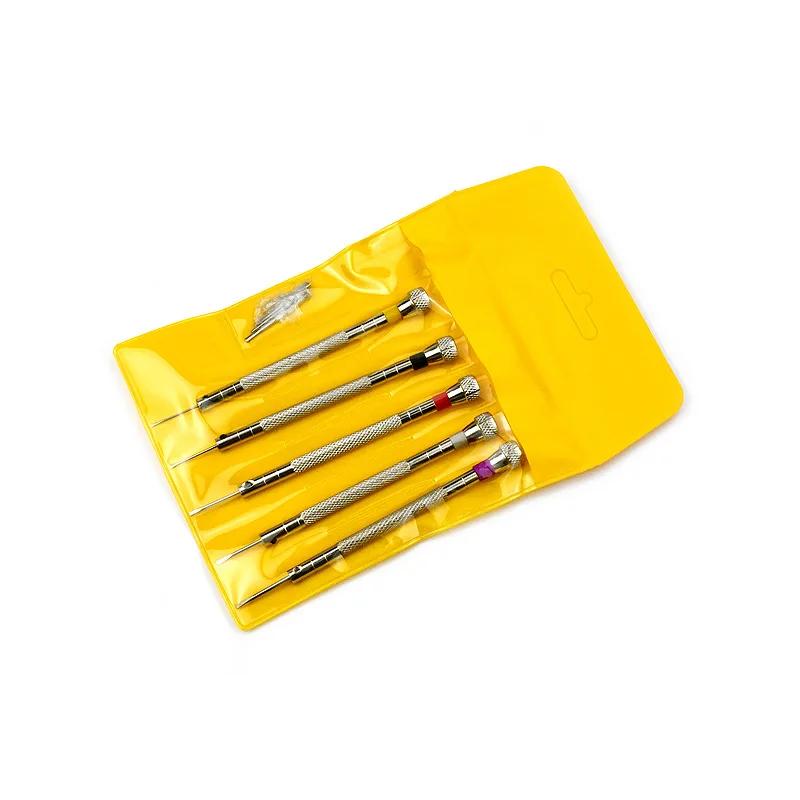 5pcs/set Steel Precision Screwdriver Phone Watch Slotted Flat Blade Repair Tools Portable Watch Tools Kit for Band Removal