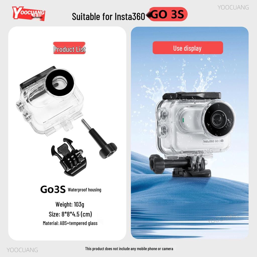 Yingshi Insta360 Go 3S Waterproof Protective Case - 60m Diving & Drop-proof Sports Camera Accessory