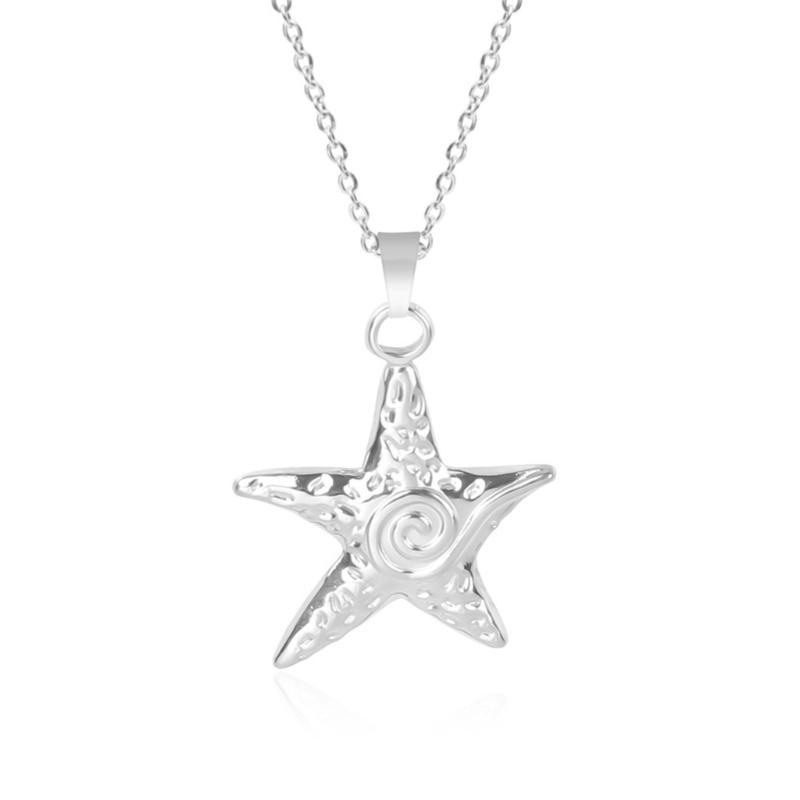 

Sweet Cool Big-Star Pentagram Pendant Necklaces Big Starfish Necklace Clavicle Chain for Men Women Couple Jewelry Gift 1
