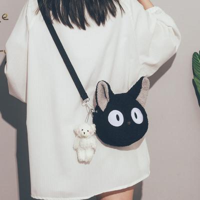 Estilo japonês kawaii saco feminino dos desenhos animados de pelúcia bolsa de ombro para mulheres crossbody saco pequeno telefone & bolsa