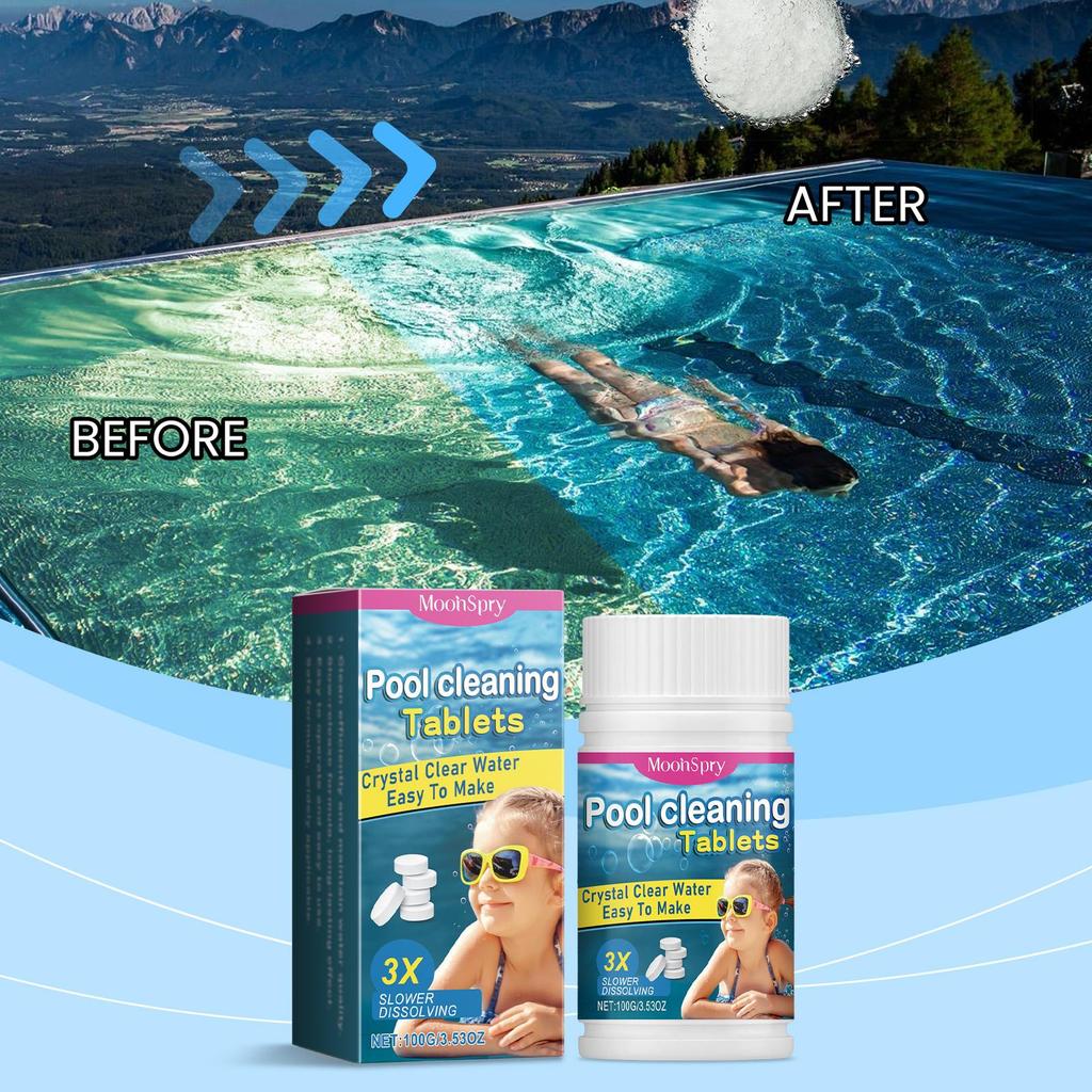 Pool Cleaning Slow-Release Tablets Pool Water Decontamination Deodorizing Cleaning Multi-Purpose Cleaning Effervescent Tablets