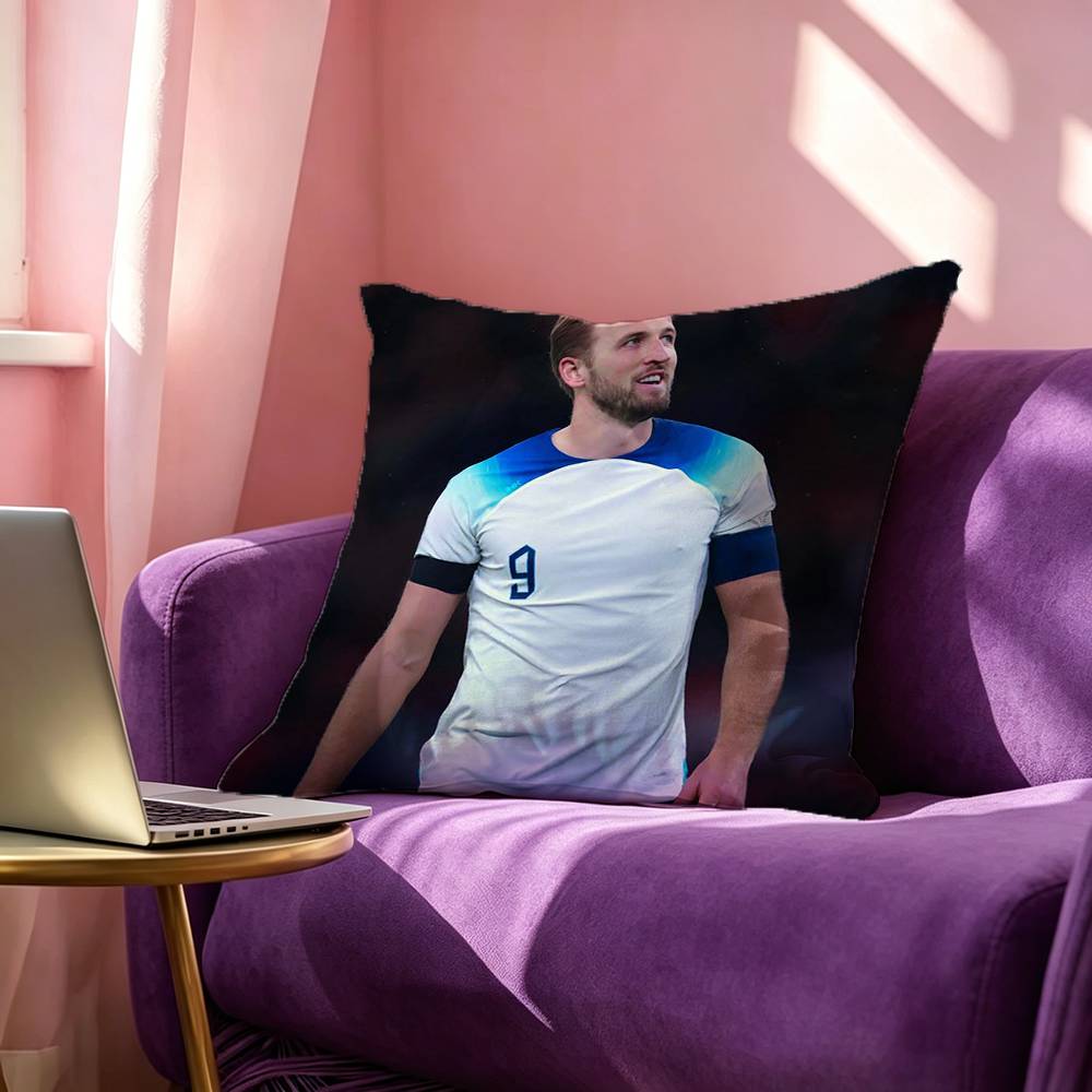 Football Star Harry Kane Pillow Case Square DoubleSided Sofa Cushion Cover Bedroom Bedside Pillow