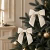 Winter-Heimdekoration 2 Stück Samt-Weihnachtsschleifen, Feiertags-Wanddekoration zum Aufhängen für den Baum, Wiederverwendbare Schleifen-Topper, Hochzeits-Hintergrund, Brautparty, Geburtstag