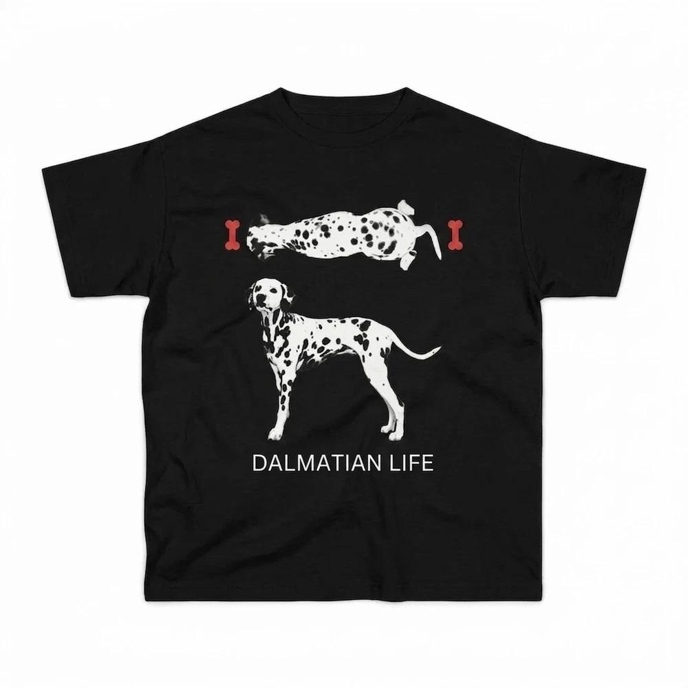 Dalmatian Dog Graphic Spotted Dog Black TShirt S