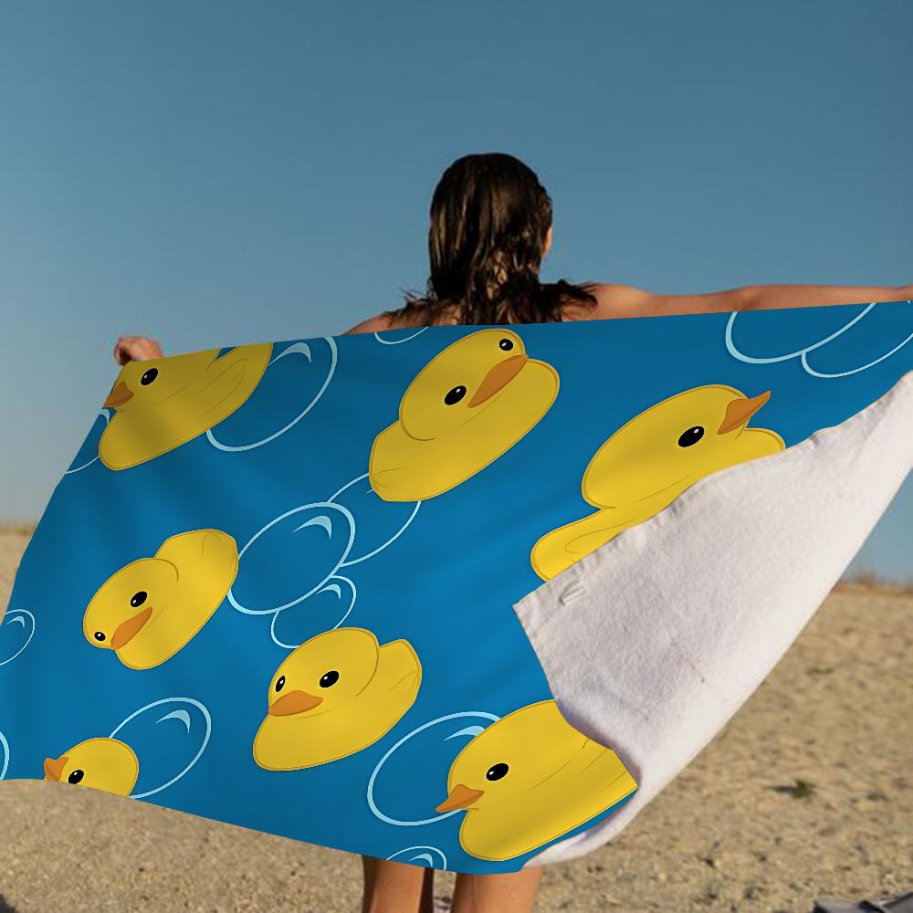 Gele Klassieke Rubberen Eend Cartoon Strandlaken Schattig Kawaii Kamerdecoratie Bad Meisjes Kinderen Handdoeken Voor Badkamer Douche