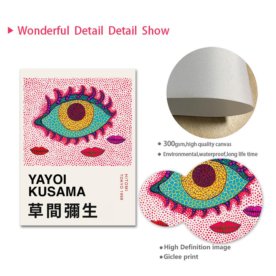 Japanese Yayoi Kusama Pumpkin Polka Dot Wall Art Canvas Painting Nordic Posters And Prints Wall Pictures For Living Room Decor