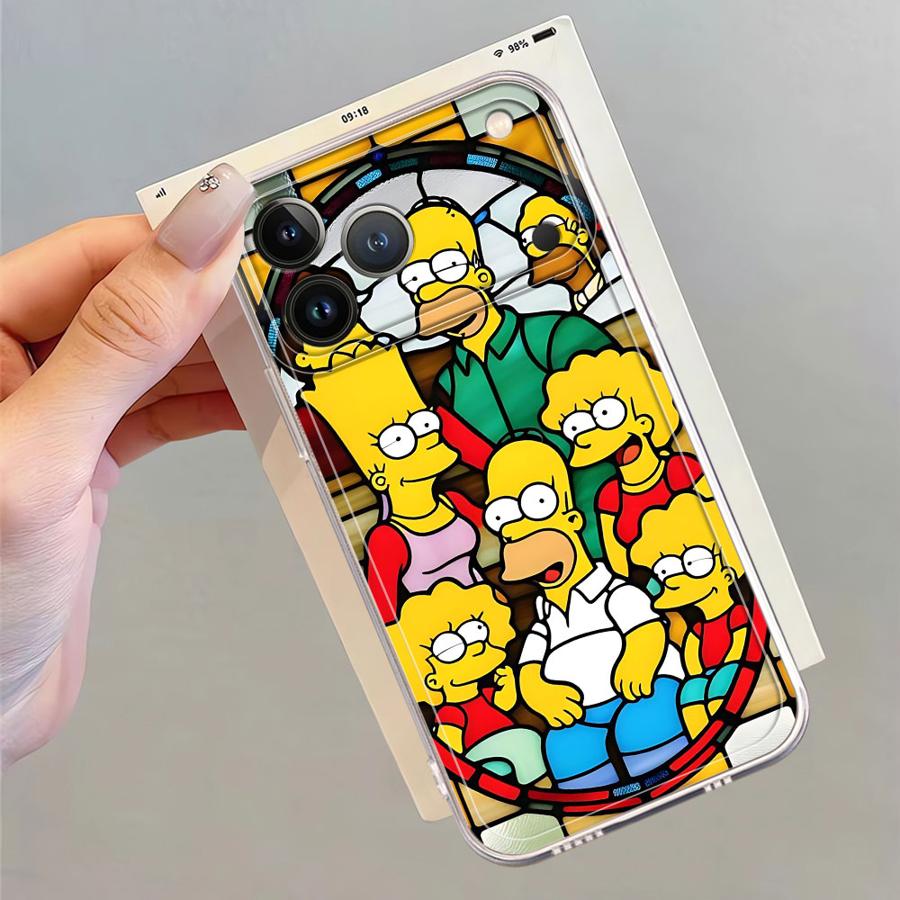 The Simpsons Cartoon Soft Phone Cover Case for iPhone 17 Pro Max 17e 13 Pro XR 11 Air 12 Mini 16 15 14 Plus XS Max