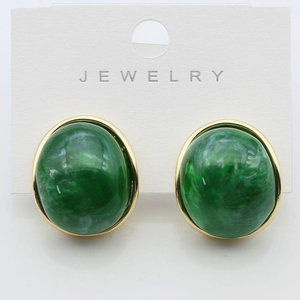 S925 Silver Needle Enamel Candy Color Oval Resin Earrings - Real Gold Color Retention, Hot Selling Jewelry.
