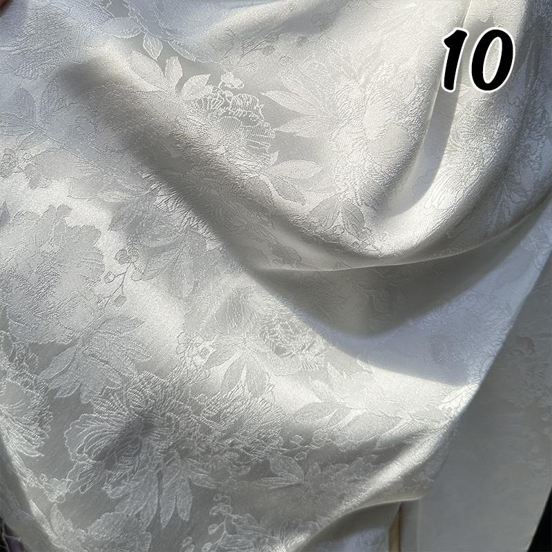 Two-color Embossed Peony Pattern Cheongsam Cloth Imitation Silk Skin Friendly Jacquard Fabric for Sewing Chinoiserie Hanfu Skirt