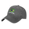 Brazil Distressed Flag Brazilian  Baseball Cap Vintage Cotton  Snapback Hat Unisex Outdoor Summer Unstructured Soft Hats Cap