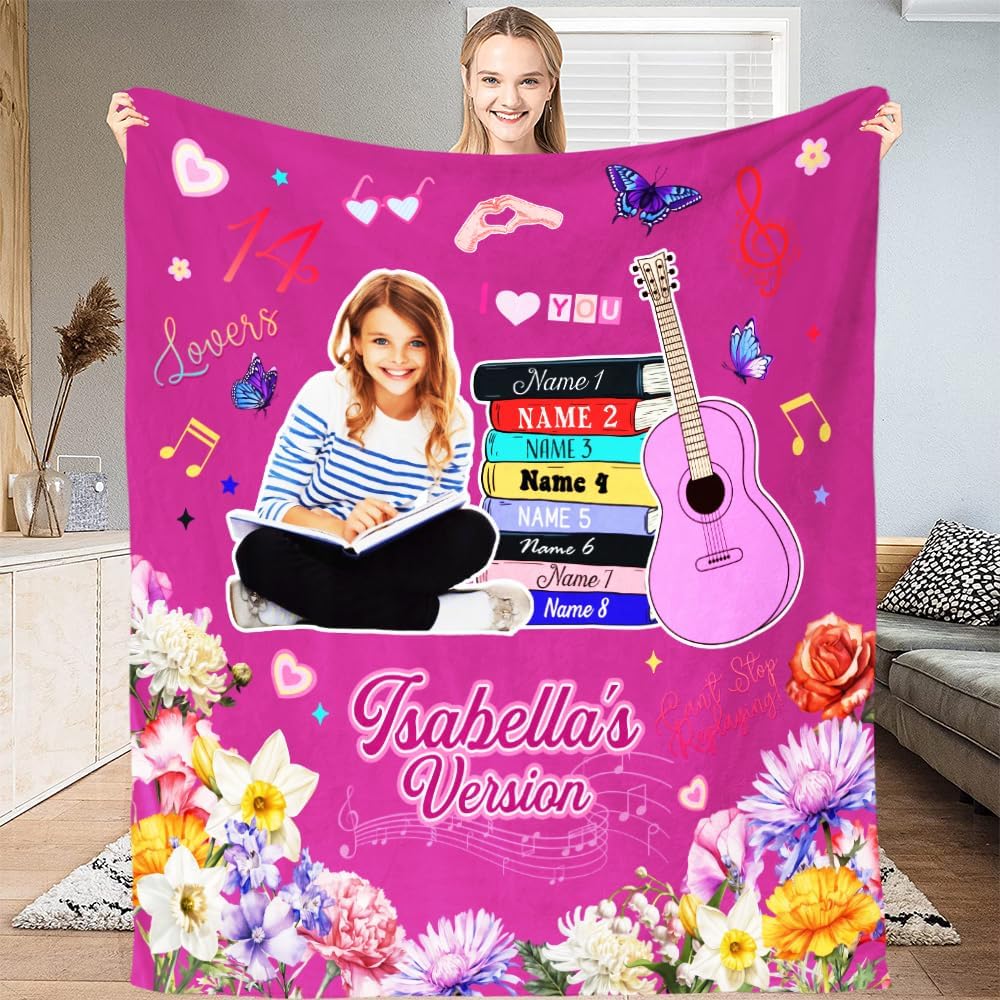 Personalized Music Chibi Throw Blanket for Girls Soft Fuzzy Flannel Blanket Perfect Home Decor  Gifts for Women Fans Style