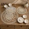 Tapis Isolants Thermiques Protecteurs pour Bols, Set de Table Rond en Dentelle Florale, Sous-Verre Brodé, Sous-Plat Pliable, Sets de Table Rétro pour Table de Cuisine, Sets de Table pour Théière