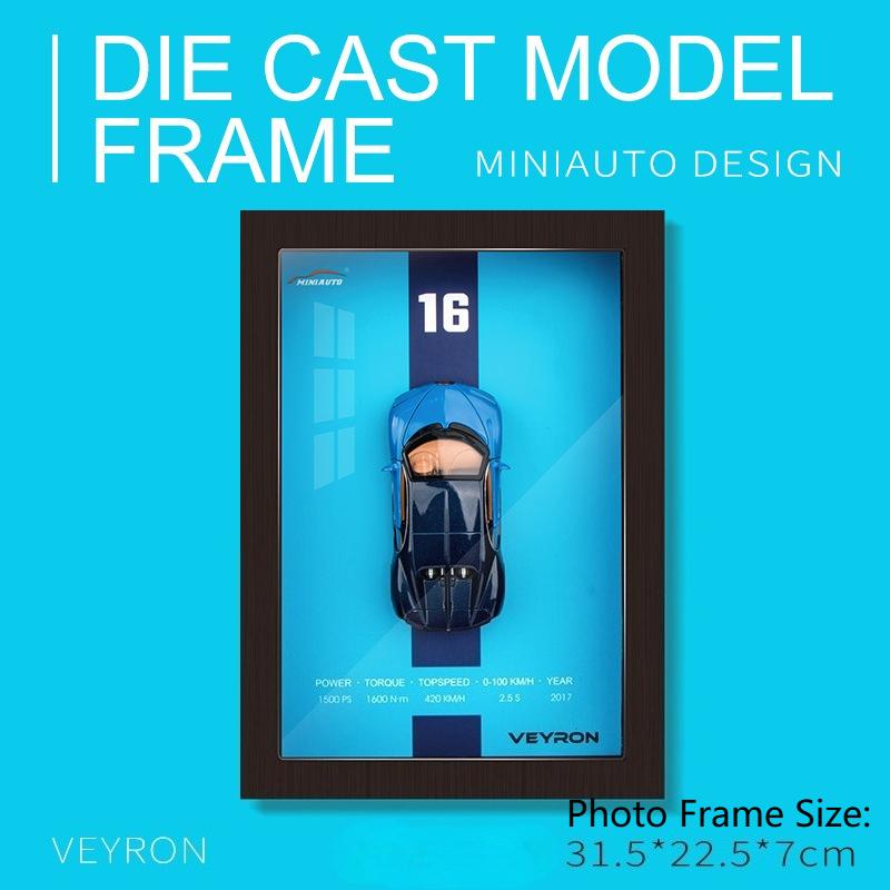 1:32 Scale Car Model Toy 3D Frame Sound Light Pull Back Doors Opened Car Ornament Decoration Painting Boy's Birthday Gifts