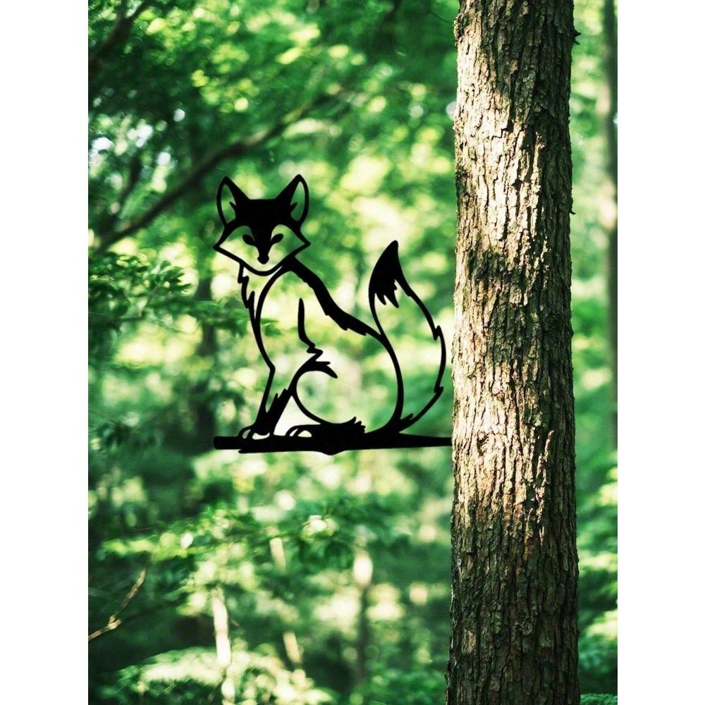 Metal Animal Silhouette Sign, Farmhouse Wall Decor Outdoor Black Iron Art, Rustic Garden Hanging for Patio Porch Fence, Weather Resistant Yard Accents