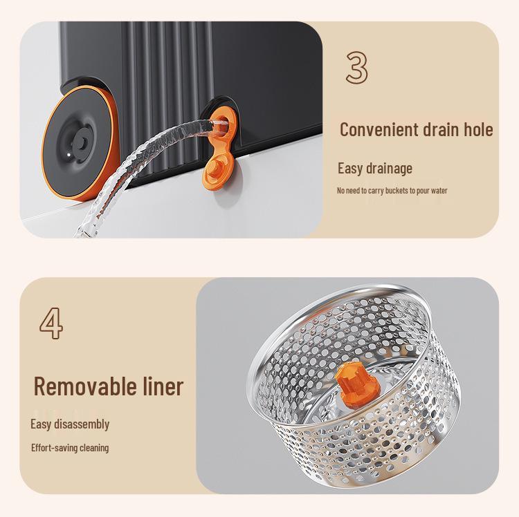 Enhanced Home Rotating Mop: No-Hand-Wash Automatic Bucket for Effortless Cleaning
