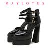 Fashion High Heel Pumps 2025 Fashion Point Toe Platform Women's Shoes Straps Sexy Pump Latest Buckle Casual Pumps Female Chunky Shoes