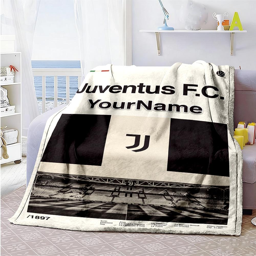Juventus Personalized Name Blanket Multi-purpose Personalized Blanket Soft Warm Cozy Versatile for Office Chair Home Decor Bed Bedding
