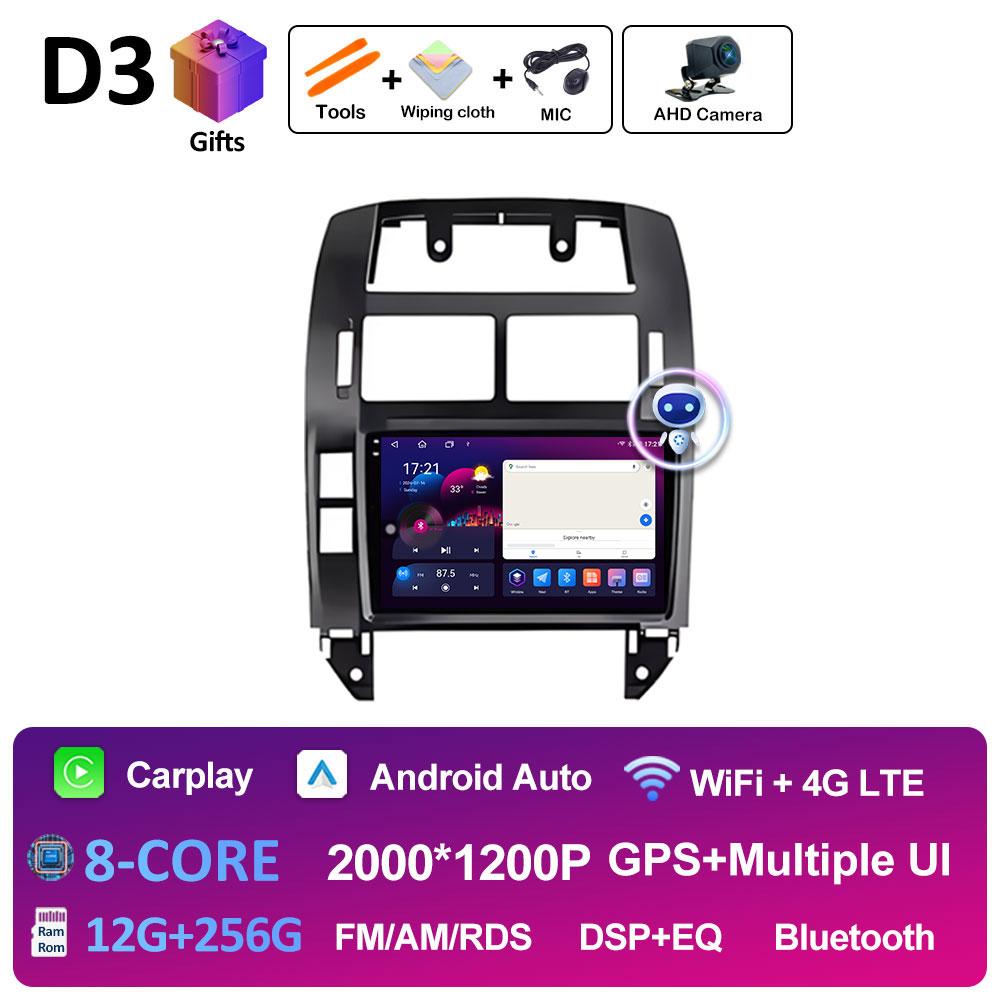 Android 14 Wireless Carplay For Volkswagen VW Polo MK4 6Q 9N 9N3 2004 2005 - 2009 GPS Navigation DSP Stereo Autoradio Head Unit