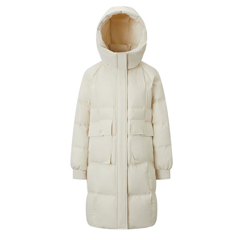 

Qianrengang Women s Hooded Mid-length Down Jacket Y308119Y L