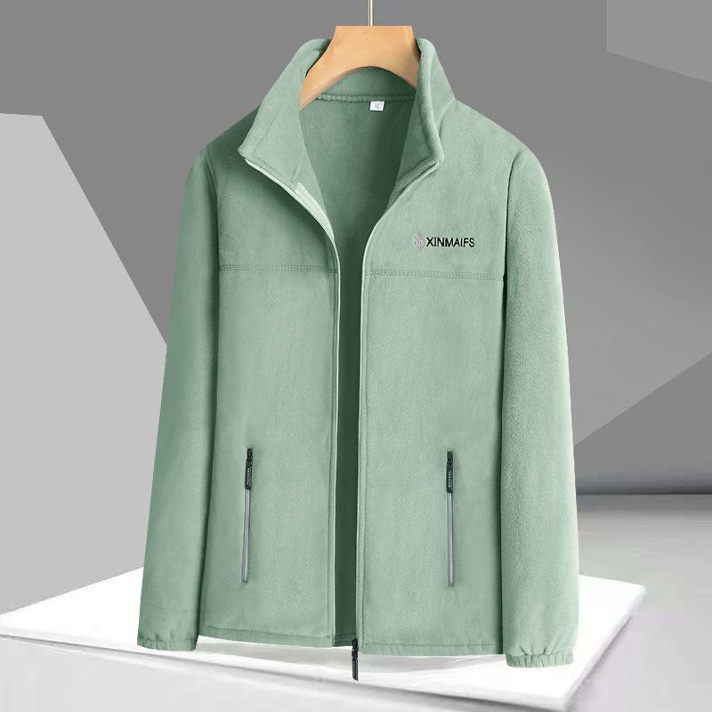 Dámský kardiganový svetr na zip z polárního fleecu s výšivkou písmen, hřejivý oboustranný plyšový svetr, silné hřejivé kabáty, sportovní košile