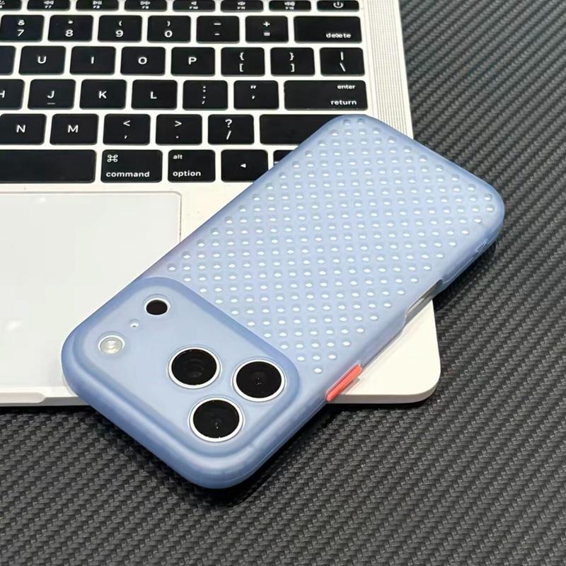 Luxury Soft TPU Heat Dissipation Phone Case For 13 14 15 16 17 Pro Max Shockproof Hollowed Out Bumper Cases Cover