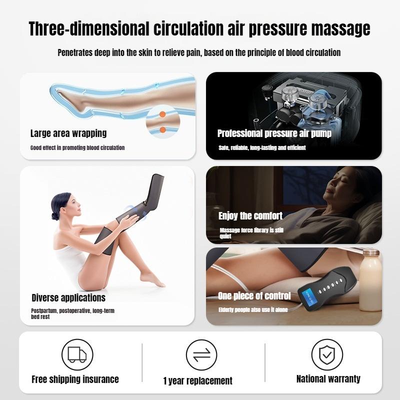 Air Wave Leg Massager with Foot Air Pressure Massage to Relieve Soreness for Home Use Electric Leg Massager