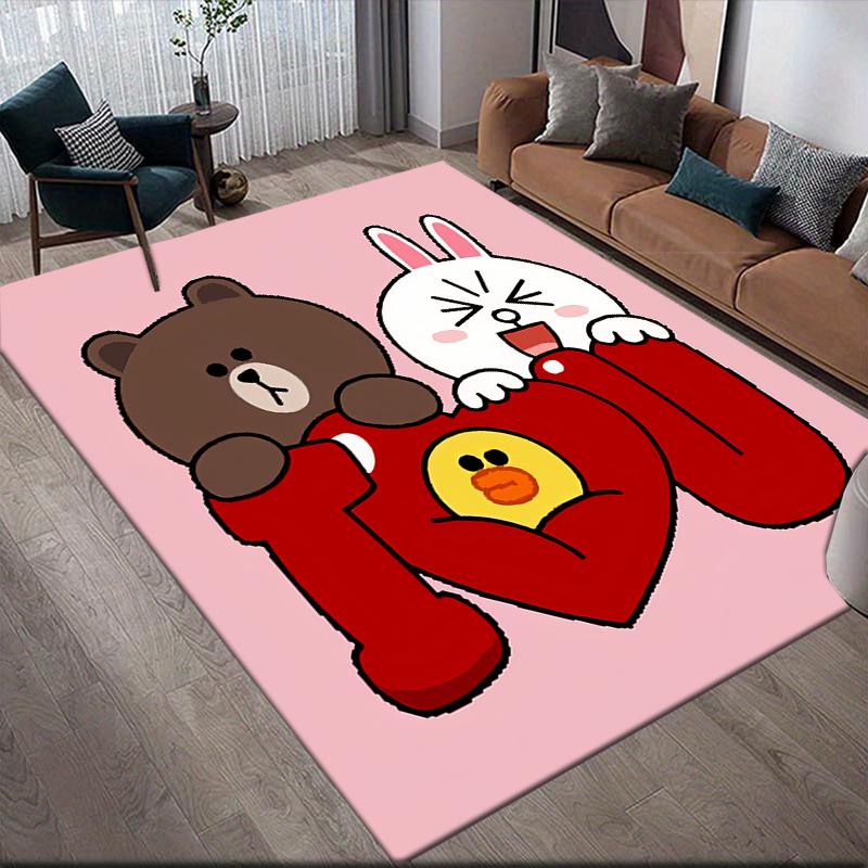 

Brown & Cony Kawaii Square Area Rug, Non-Slip Floor Mat for Home Decor, Perfect Gift for Fans 60x90cm