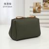 Solid Color Leather Women Makeup Bag Pouch Girl Zipper Cosmetic Pouch Storage Bag Portable Lipstick Toiletry Bag Organizer Case