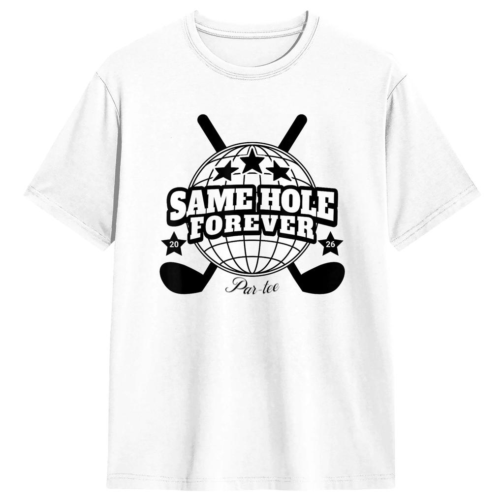 Unisex Same Hole Forever Funny Golf Minimalist Design Tshirts Cotton Tops Beach Y2k Retro Shortsleeved Tshirt O Neck Tshirt