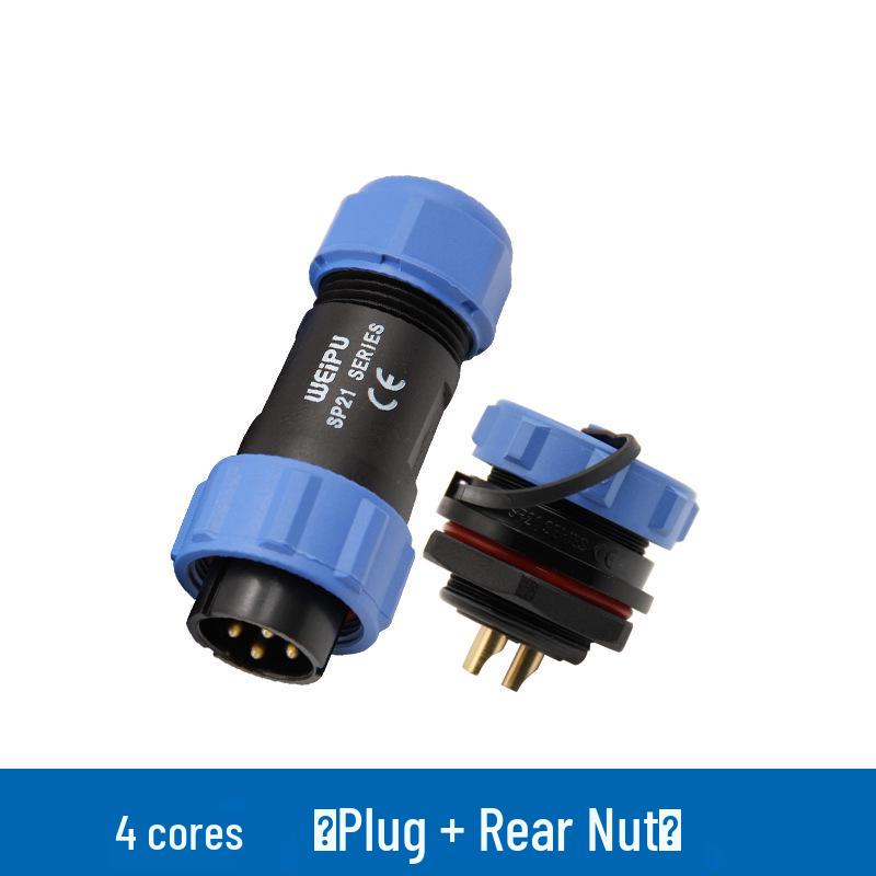 SP21 12-Pin Waterproof IP67 Aviation Plug Rear Nut Solder Connector