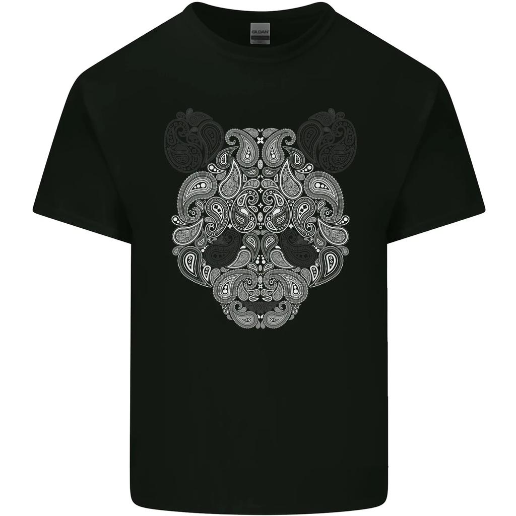 Paisley Panda Bear Kids T-Shirt Childrens