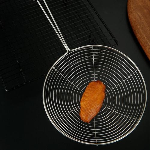 Spider Strainer Skimmer Ladle | Stainless Steel Wire Strainer Food Strainers | Hangable Kitchen Gadgets with Long Handle for Noodles, Oil Filtering, H