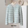 Women's Lightweight Down Jacket, Short Wave Pattern, Convertible Round/V-Neck, Warm for Autumn/Winter