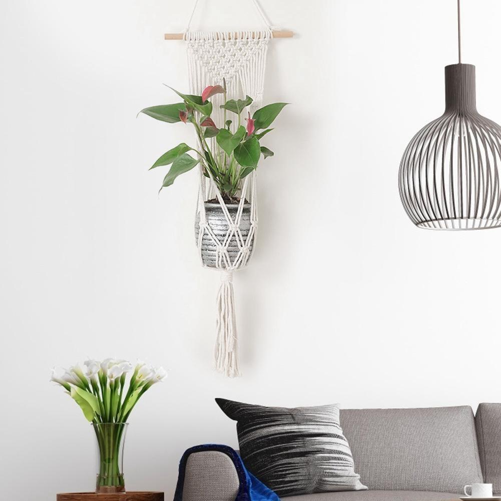 Umeraș pentru ghiveci pentru plante țesute manual Suport pentru coș suspendat pentru grădină
