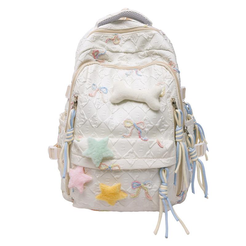 Schoolbag New Sweet Star Bone Backpack Girls Small Fresh Candy Color Schoolbag Sweet Lightweight Large Capacity Backpack