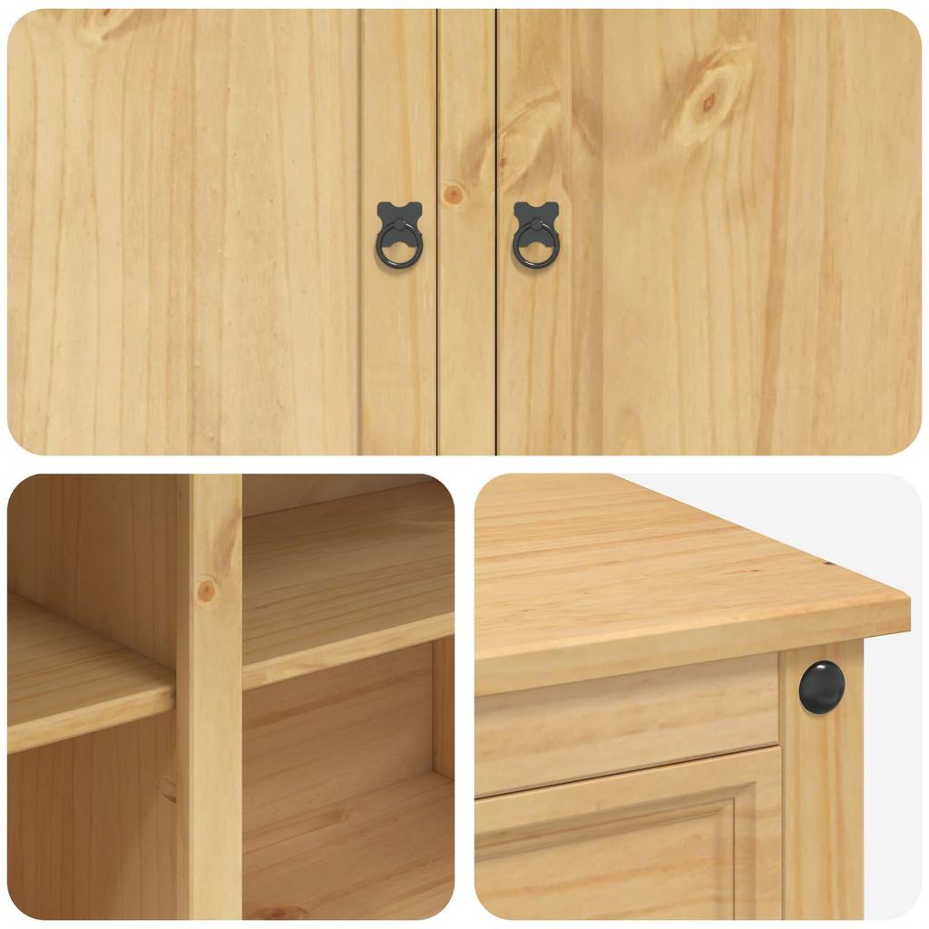 Kitchen Trolley 2 pcs Honey Wax Finish 112 x 70 x 91.5 cm Solid Pine
