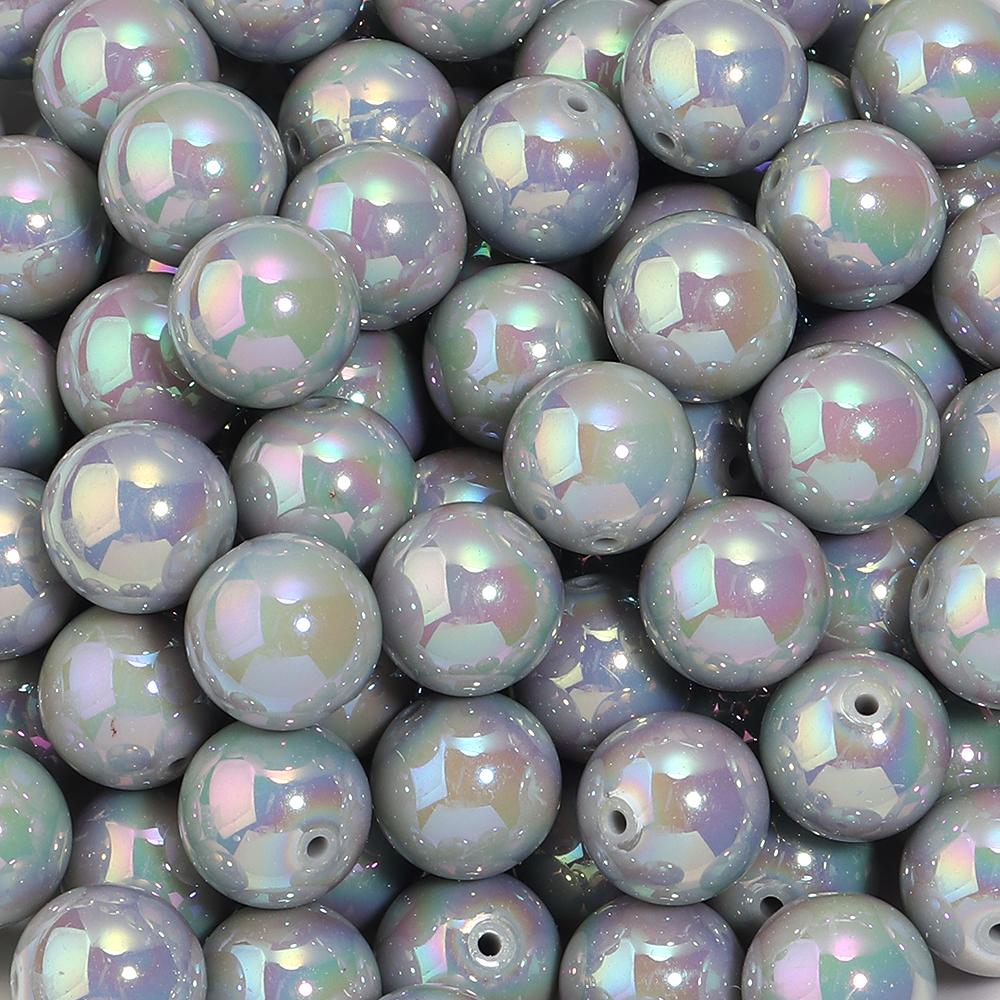 20-200pcs/lot 6-16mm Plated UV Colored Acrylic Ball Beads Loose Spacer Round Bead For DIY Phone Chain Bracelet Jewelry Accessory