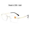 Ultra-Light Frameless HD Reading Glasses with Anti-Blue Light for Middle-Aged & Elderly
