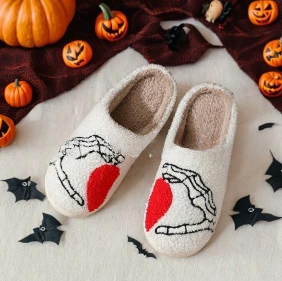 Fashion House Fuzzy Slipper Men Male Ghost Face Blue Evil Eye Home Shoes Plush Winter Warm Indoor Floor Non Slip Women Female Halloween