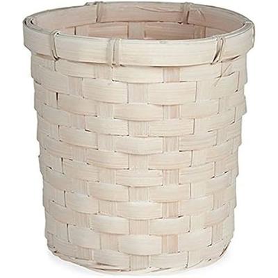 Saksı ve Bitkiler - Giftdecor - Bambu Yuvarlak - Beyaz - 17x17x15 cm - Çok Renkli